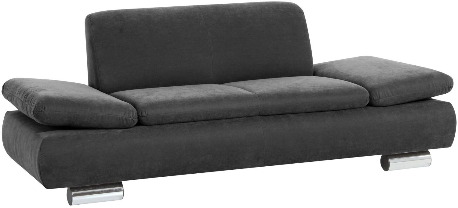 Sofa 2-Sitzer Kaye Bezug Veloursstoff Metallfuß verchromt / anthrazit 23124 Bild 1