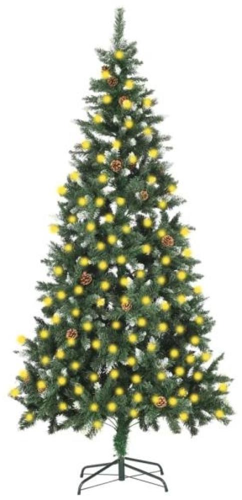 vidaXL Künstlicher Weihnachtsbaum mit LEDs Kiefernzapfen 210 cm Bild 1