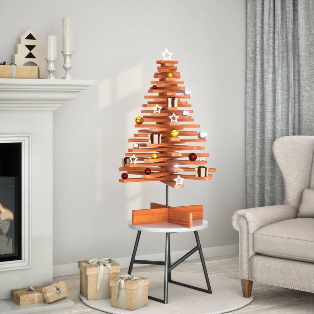 Weihnachtsbaum zum Schmücken Wachsbraun 100cm Massivholz Kiefer 858206 Bild 1