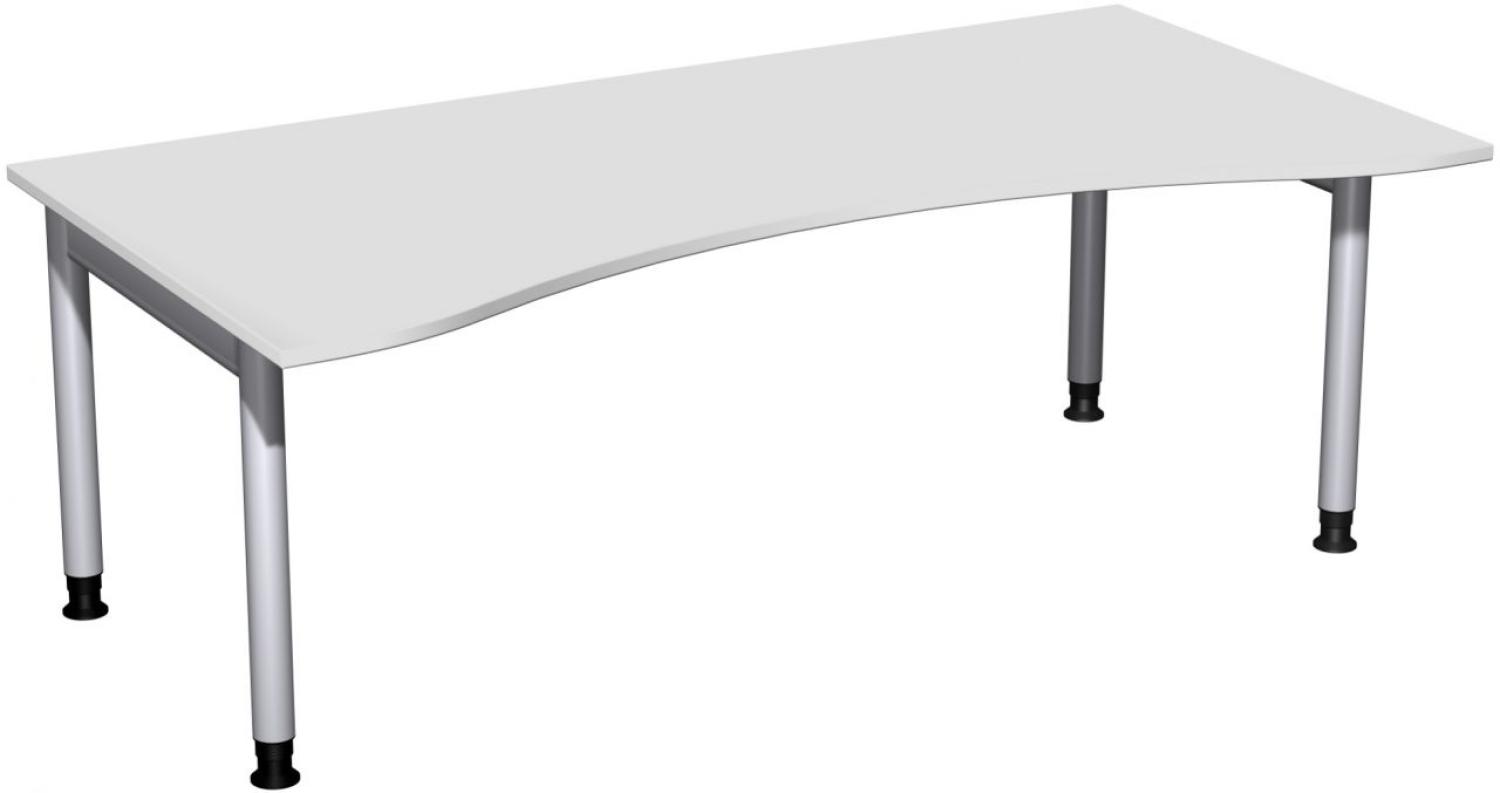 Schreibtisch '4 Fuß Pro' höhenverstellbar, 200x100cm, Lichtgrau / Silber Bild 1