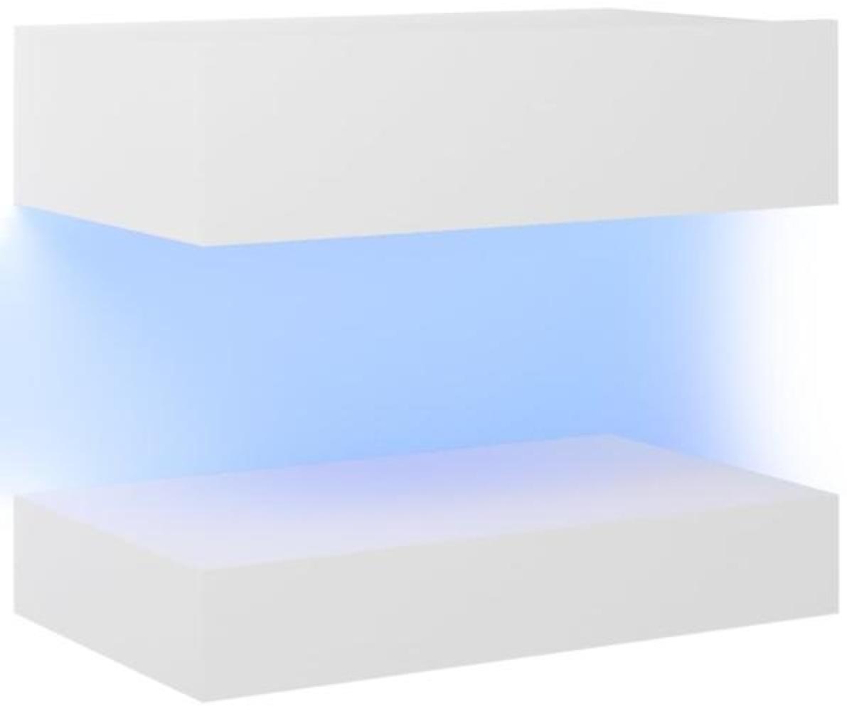 vidaXL TV-Schränke mit LED-Leuchten 2 Stk. Weiß 60x35 cm Bild 1