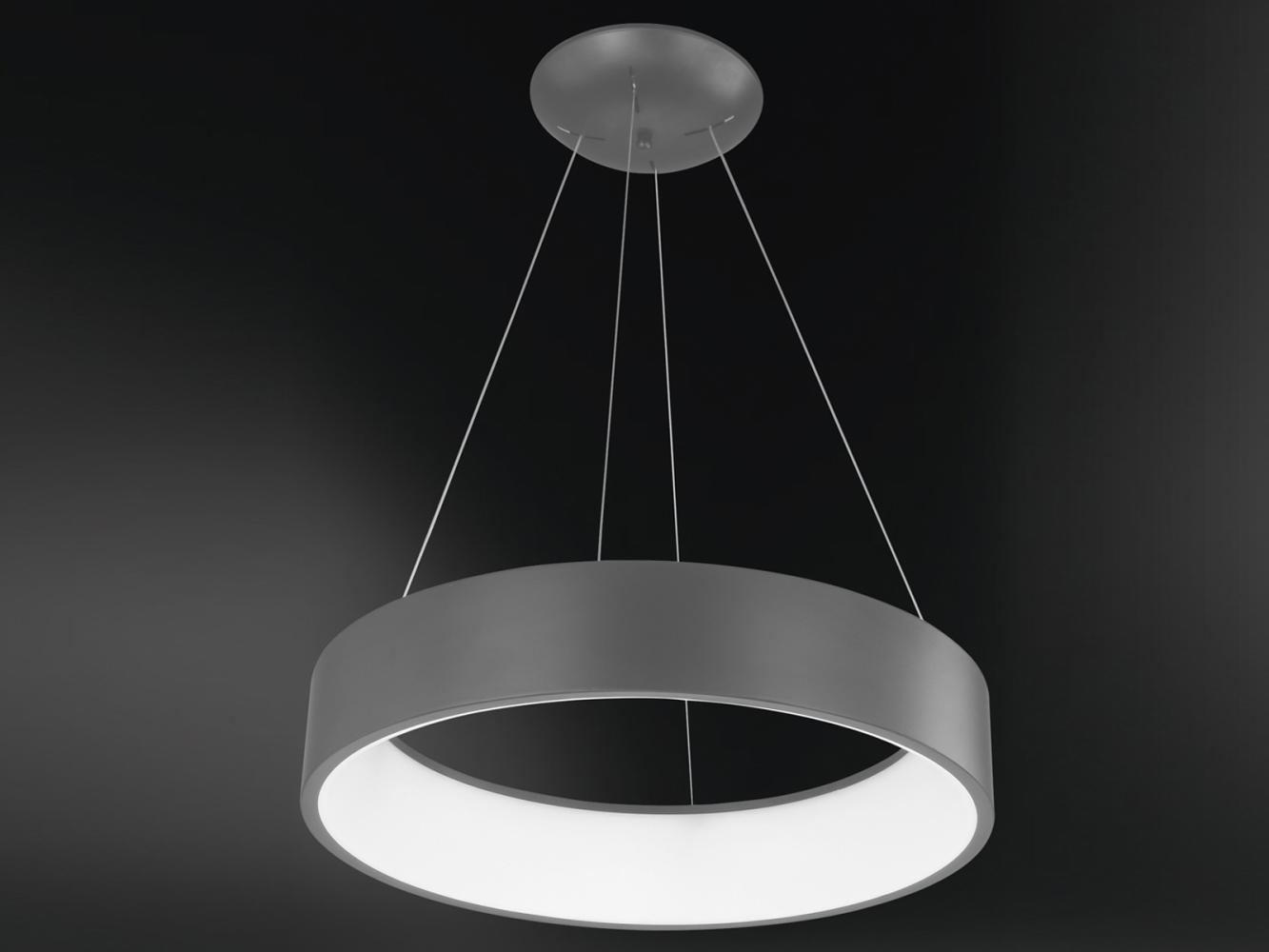 LED Pendelleuchte, Metall, höhenverstellbar, grau, L 45cm, PURE Bild 1
