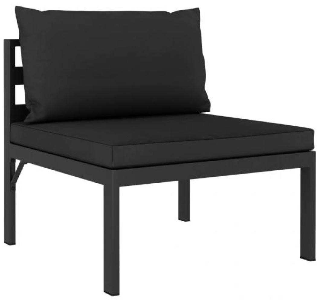 Modular-Sofa-Mittelteil mit Kissen Aluminium Anthrazit Bild 1