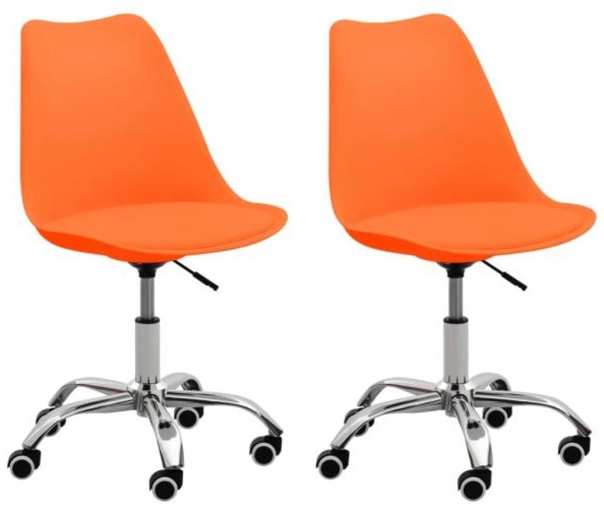 Bürostühle 2 Stk. Orange Kunstleder Bild 1