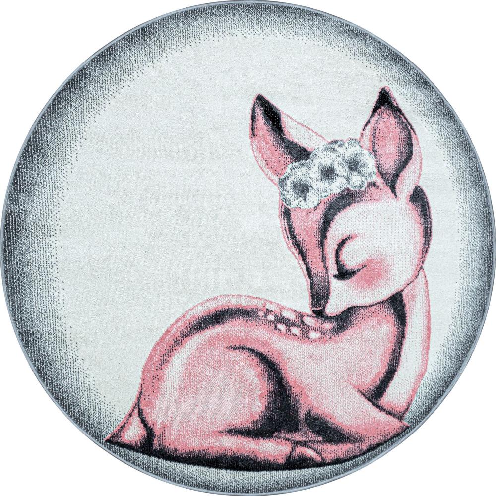 Kinder Teppich Bianca rund - 160 cm Durchmesser - Pink Bild 1