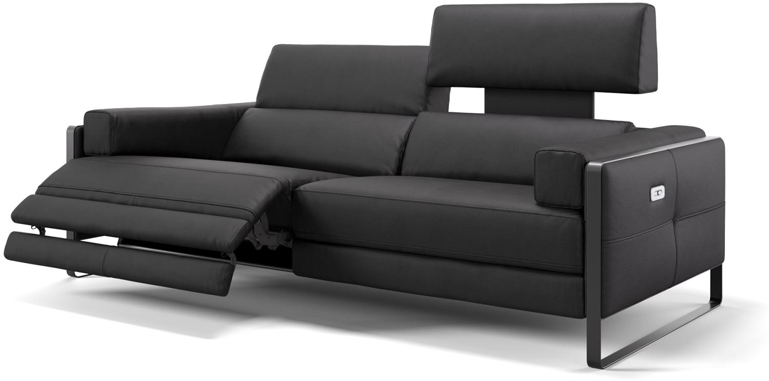 Sofanella 3-Sitzer MILO Ledersofa Relaxsofa Couch in Schwarz Bild 1