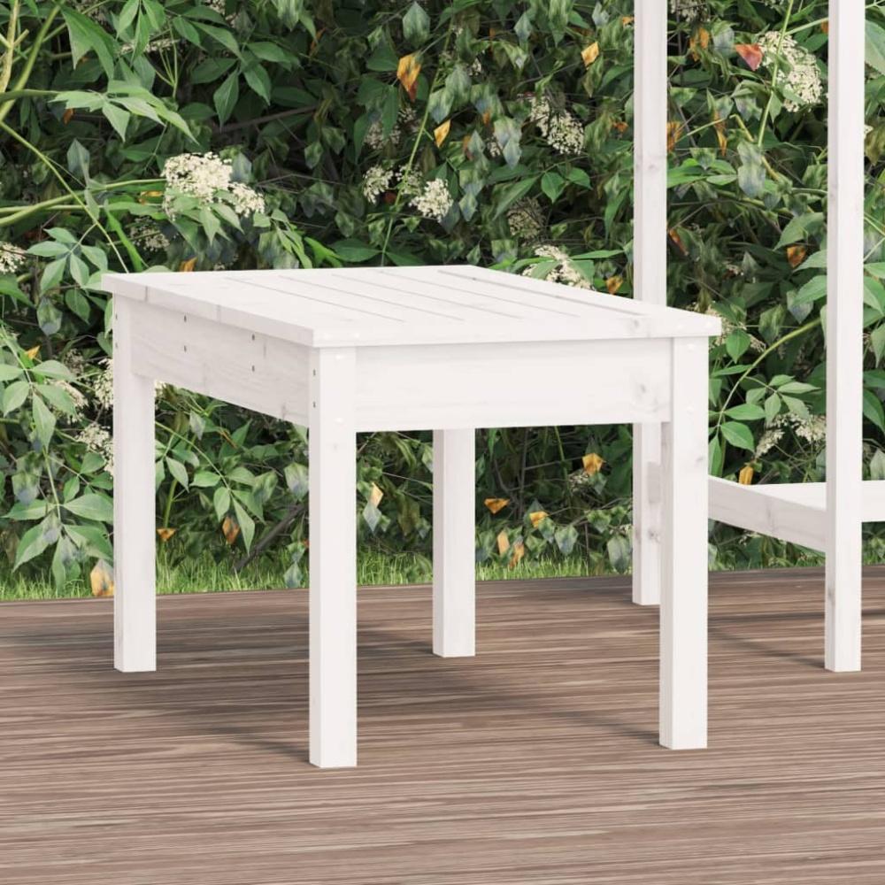 vidaXL Gartenbank Weiß 80x44x45 cm Massivholz Kiefer 823998 Bild 1