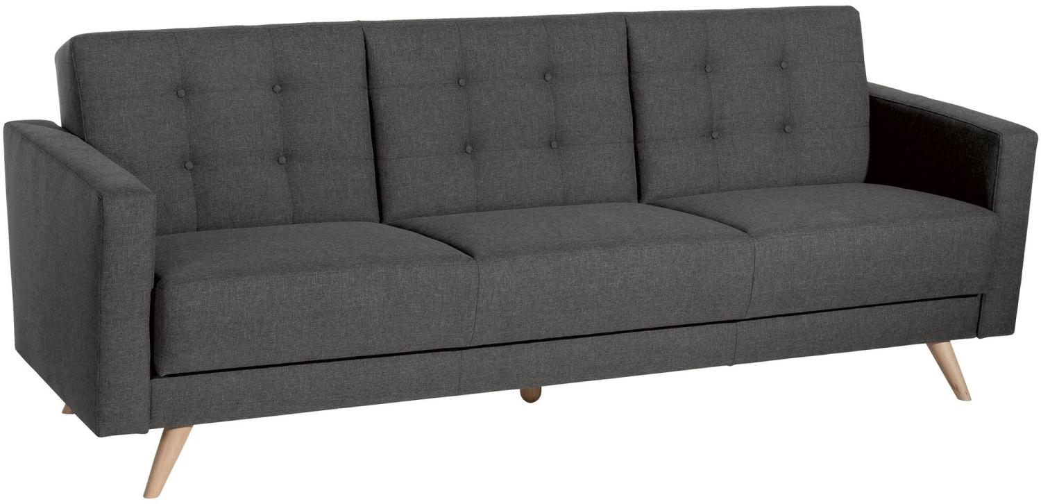 Sofa 3-Sitzer mit Bettfunktion Karisa Bezug Flachgewebe Buche natur / anthrazit 21920 Bild 1