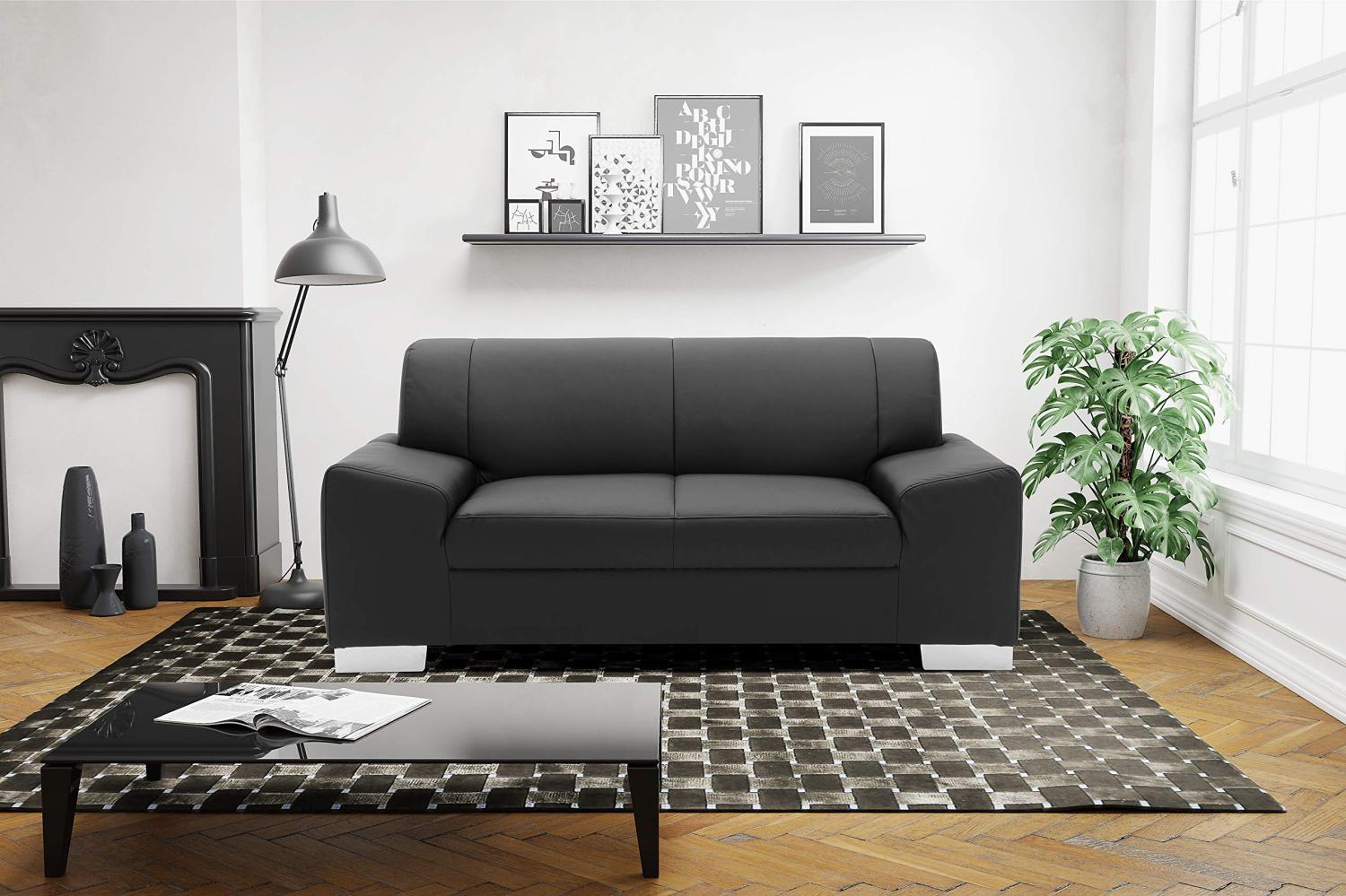 DOMO Collection Sofa Alisson, 2er Couch, 2-Sitzer, 2er Garnitur, 164x83x75 cm, Polstergarnitur in schwarz Bild 1