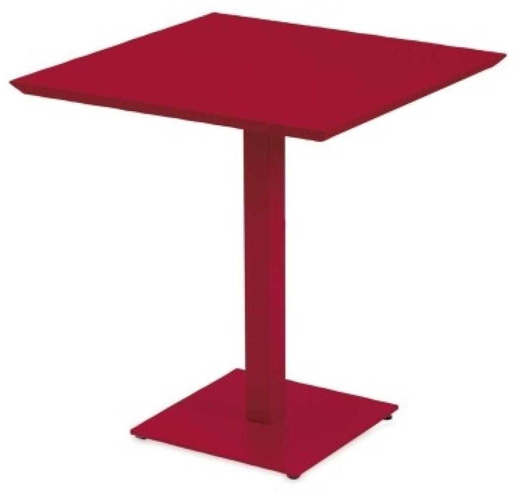 Gartentisch Mogan aus Metall 70x70 cm rot Bild 1