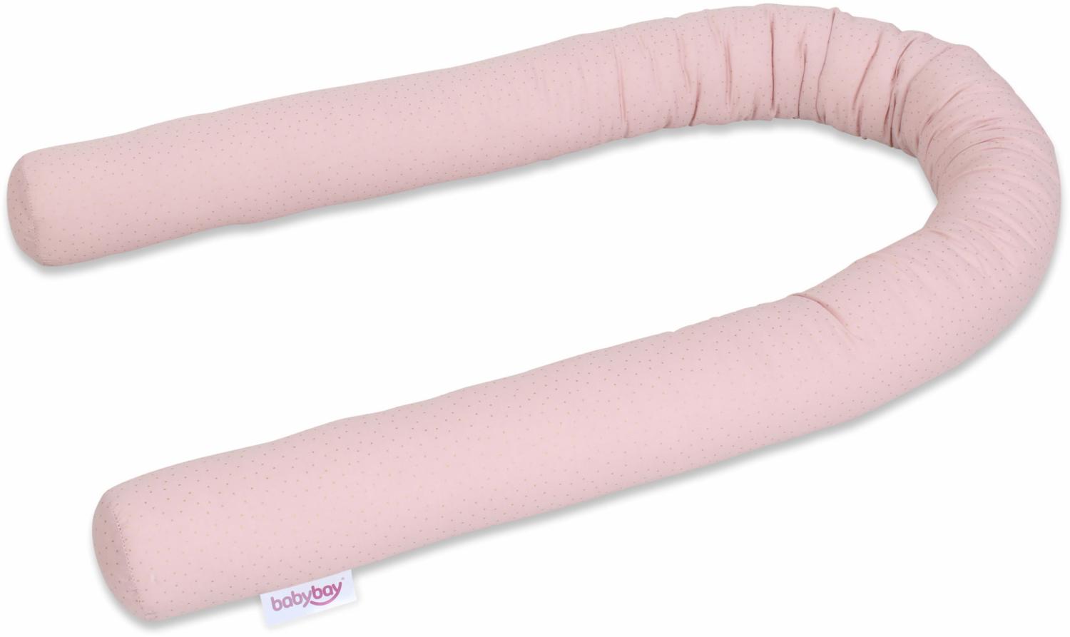 babybay Nestchenschlange Organic Cotton Royal passend für alle Modelle, rosé Glitzerpunkte gold Bild 1