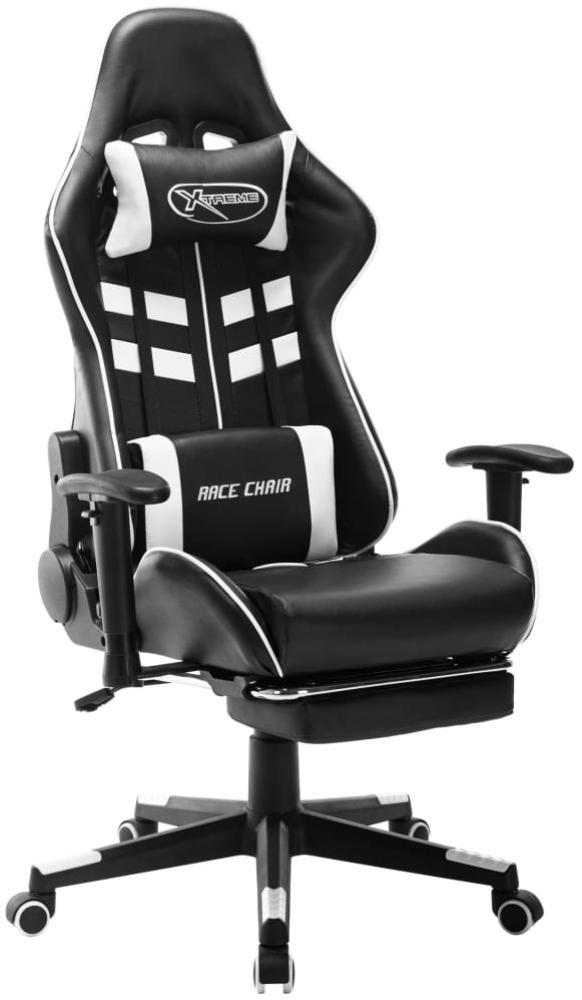 vidaXL Gaming-Stuhl mit Fußstütze Schwarz und Weiß Kunstleder [20515] Bild 1