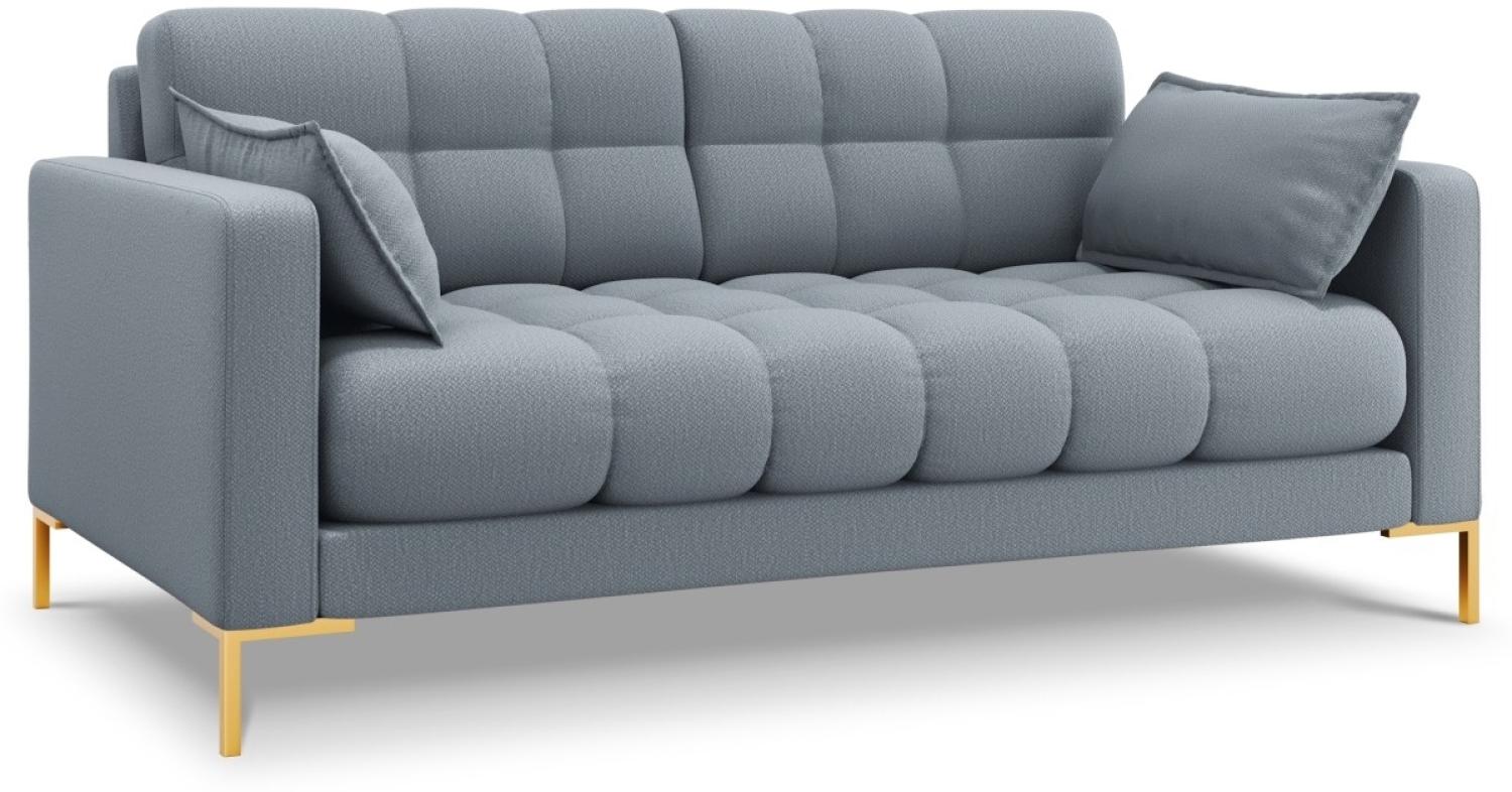 Micadoni 2-Sitzer Sofa Mamaia | Bezug Light Blue | Beinfarbe Gold Metal Bild 1