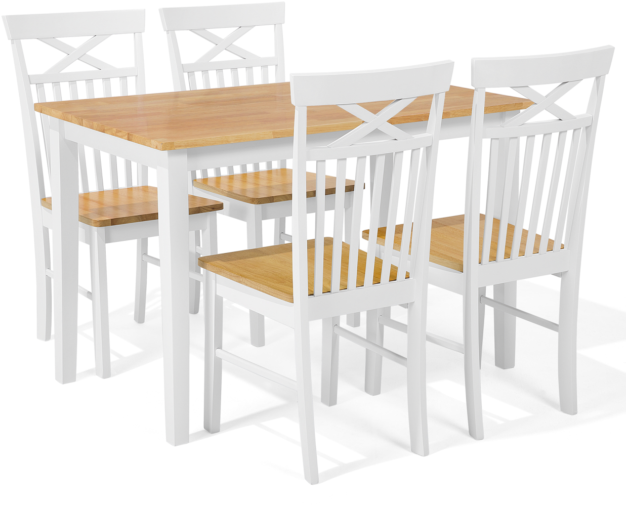 Essgruppe Holz weiß 4-Sitzer 120 x 75 cm HOUSTON Bild 1