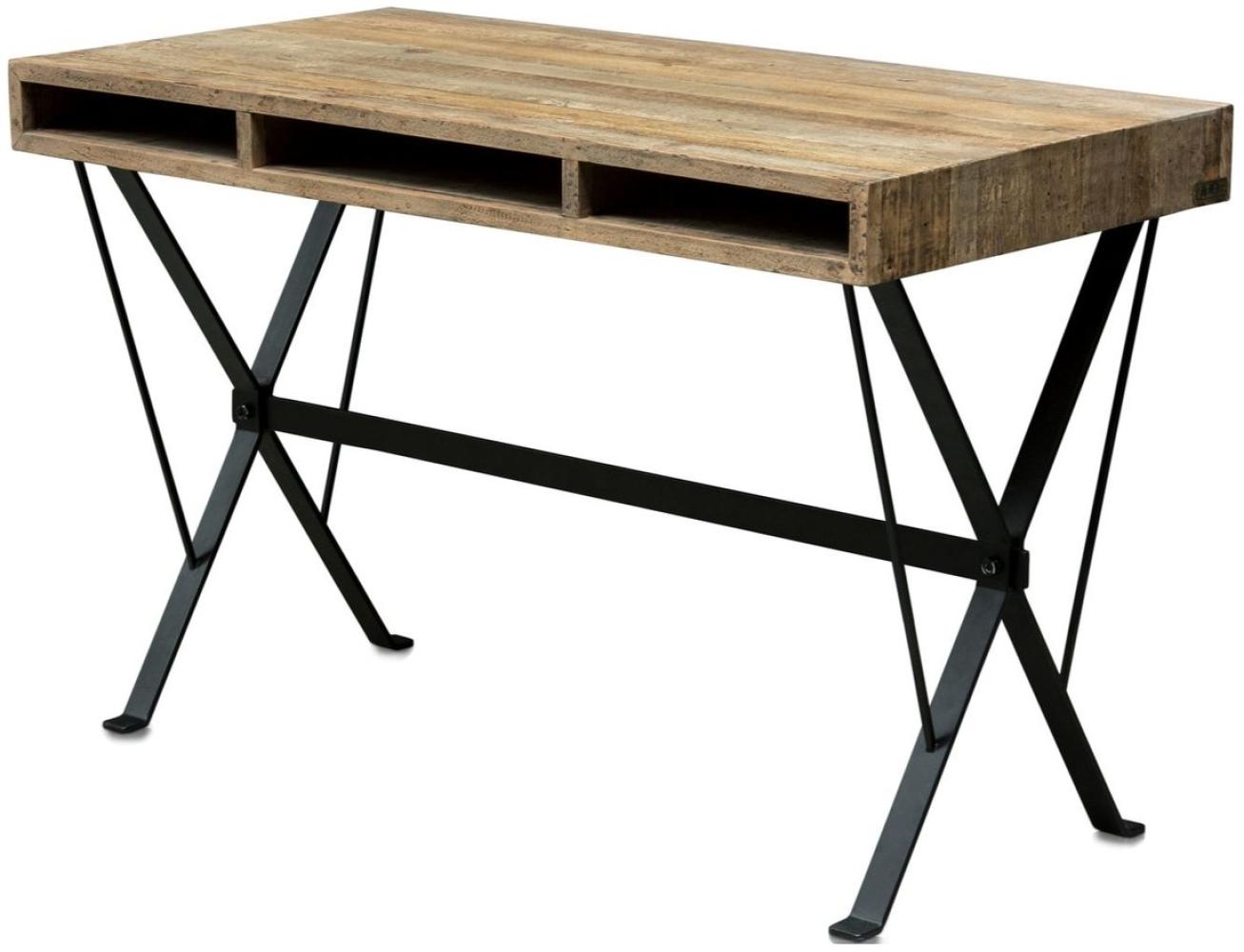 Casa Padrino Designer Schreibtisch mit schwarz pulverbeschichteten Beinen 120 x 60 x H. 77 cm - Designer Büromöbel Bild 1