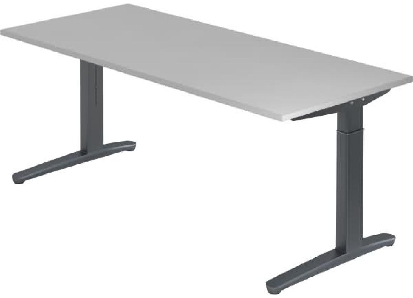 'XB19' Schreibtisch, C-Fuß, 180x80cm, Grau / Graphit Bild 1