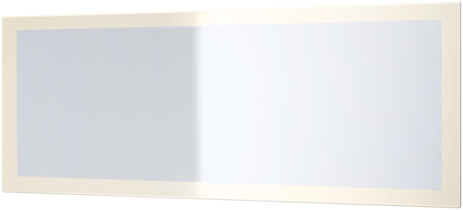 Vladon Spiegel Lima, Wandspiegel mit Rahmen im modernen Stil, Creme Hochglanz (139 x 55 cm) Bild 1