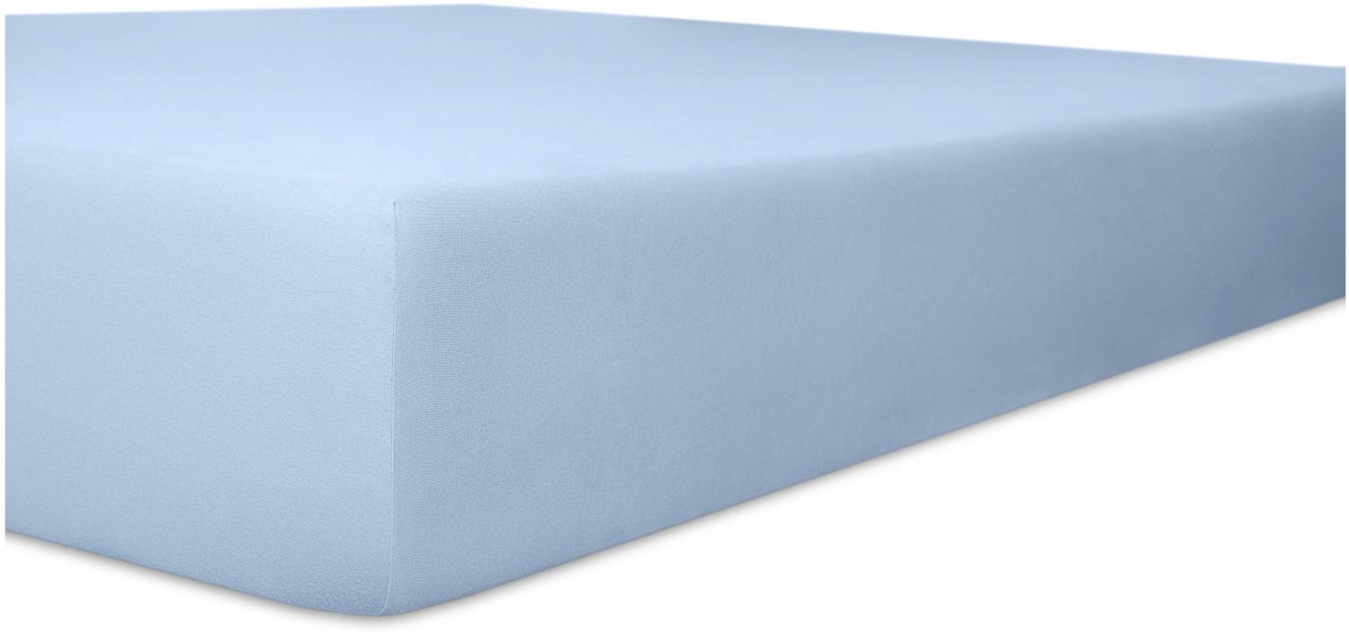 Kneer Vario-Stretch Spannbetttuch one für Topper 4-12 cm Höhe Qualität 22 Farbe hellblau 180x220 cm Bild 1