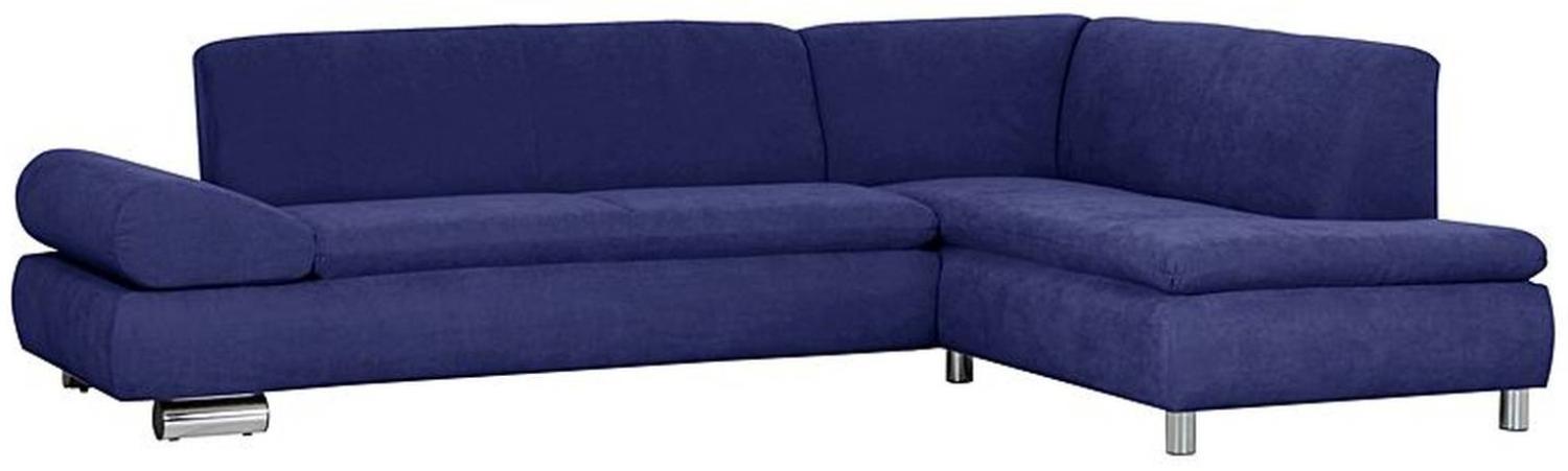 Sofa 2,5-Sitzer links mit Ecksofa rechts PALM BAY-23 Veloursstoff Farbe blau Sitzhärte weich B: cm T: cm H: 76cm Bild 1
