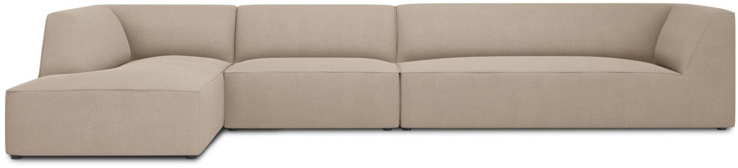 Micadoni 5-Sitzer Modular Ecke links Sofa Ruby | Bezug Dark Beige | Beinfarbe Black Plastic Bild 1