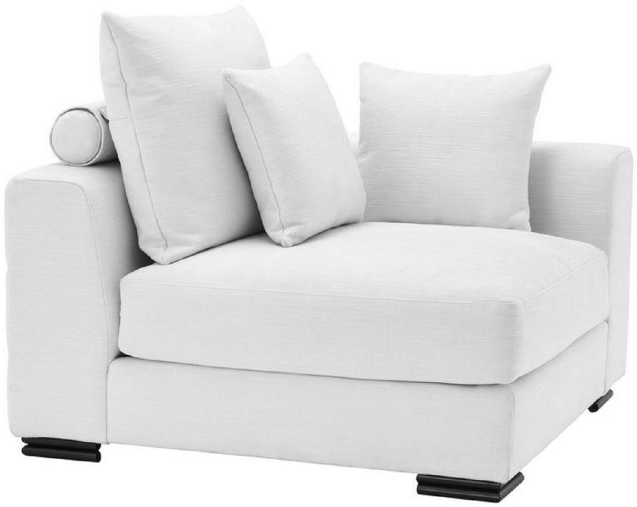 Casa Padrino Luxus Ecksofa Weiß / Schwarz 108 x 108 x H. 90 cm - Erweiterbares Wohnzimmer Sofa mit Kissen - Luxus Möbel Bild 1
