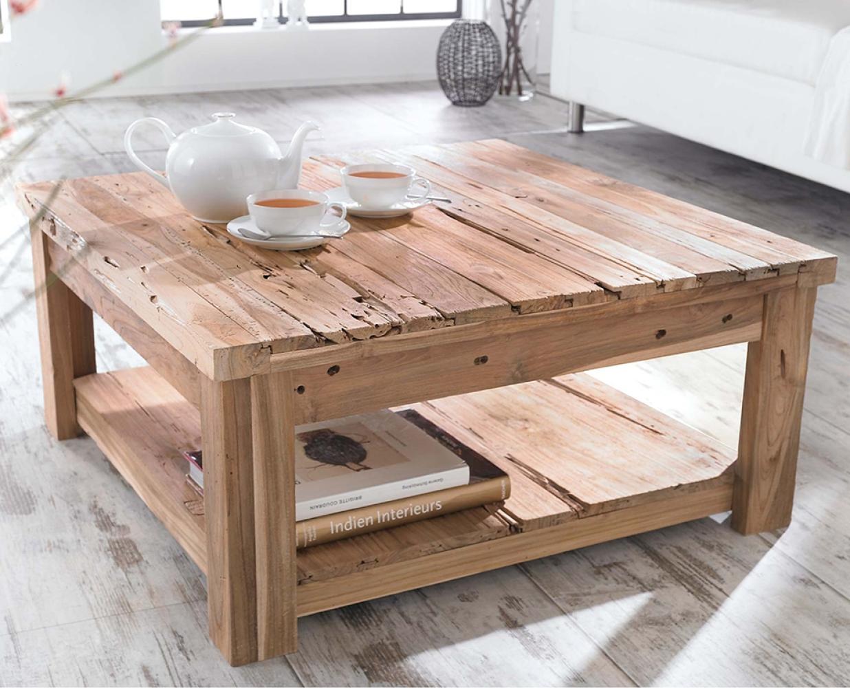 Couchtisch Wohnzimmertisch Beistelltisch Holztisch Holz-Tisch Woody 80x80 cm Bild 1