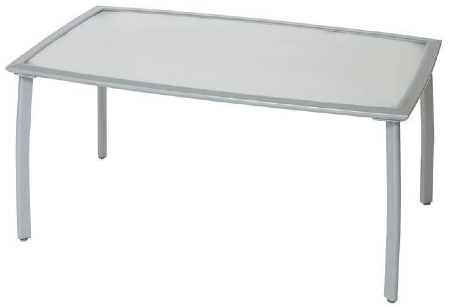 YOURSOL Gartentisch mit matter Glasplatte 150 x 90 cm, 6 Personen, Aluminium, Silber, Terrassentisch Bild 1
