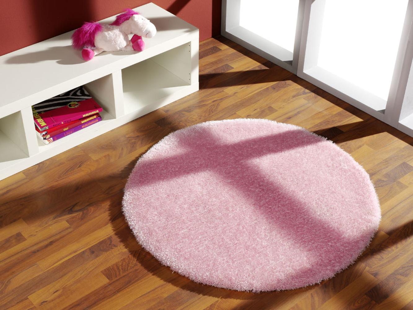 Teppich- Shaggy Hochflor Teppich ideal für alle Räume 170 x 110 cm, Rosa Bild 1