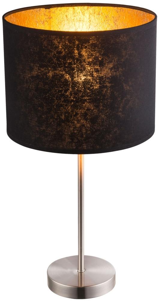 Design Tischleuchte aus Textil in schwarz und gold AMY Bild 1