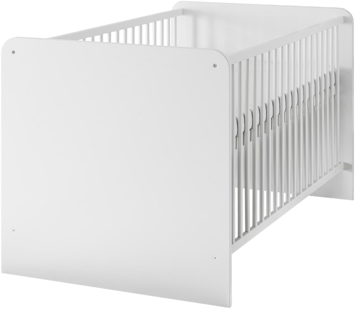 Bega 'Bibo' 4-tlg. Babyzimmer-Set, weiß, aus Bett 70x140 cm, Wickelkommode inkl. 2 Unterstellregalen, 3-trg. Kleiderschrank, Standregal und Wandboard Bild 1