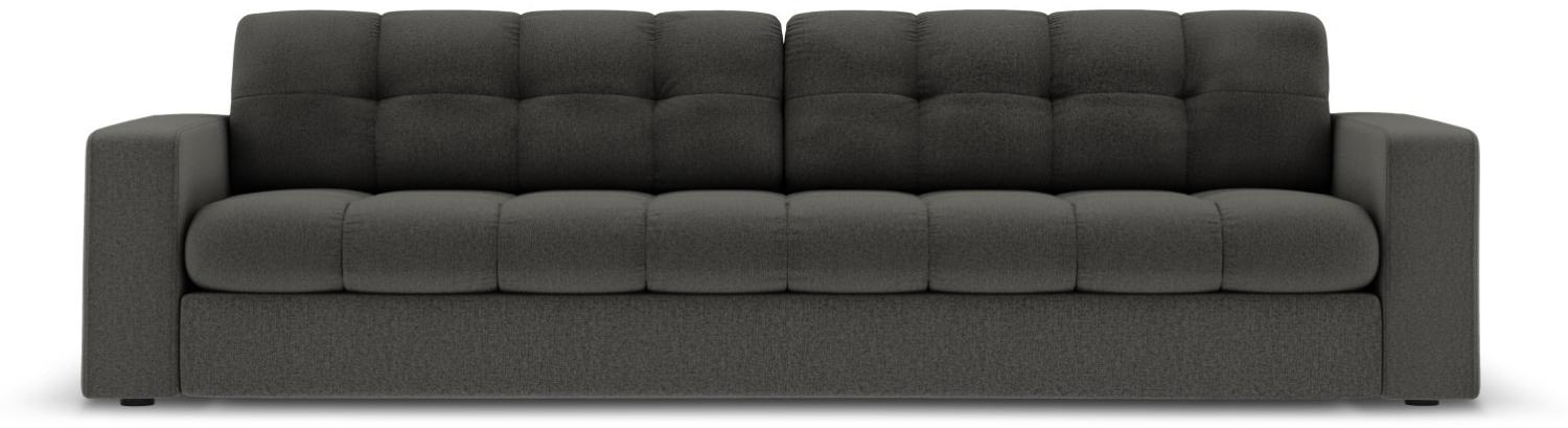 Micadoni 4-Sitzer Sofa Justin | Bezug Dark Grey | Beinfarbe Black Plastic Bild 1