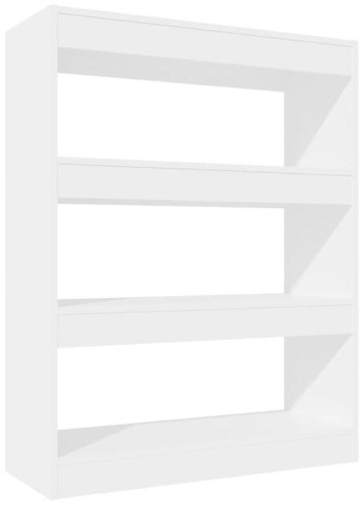 Bücherregal/Raumteiler Hochglanz-Weiß 80x30x103cm Holzwerkstoff Bild 1
