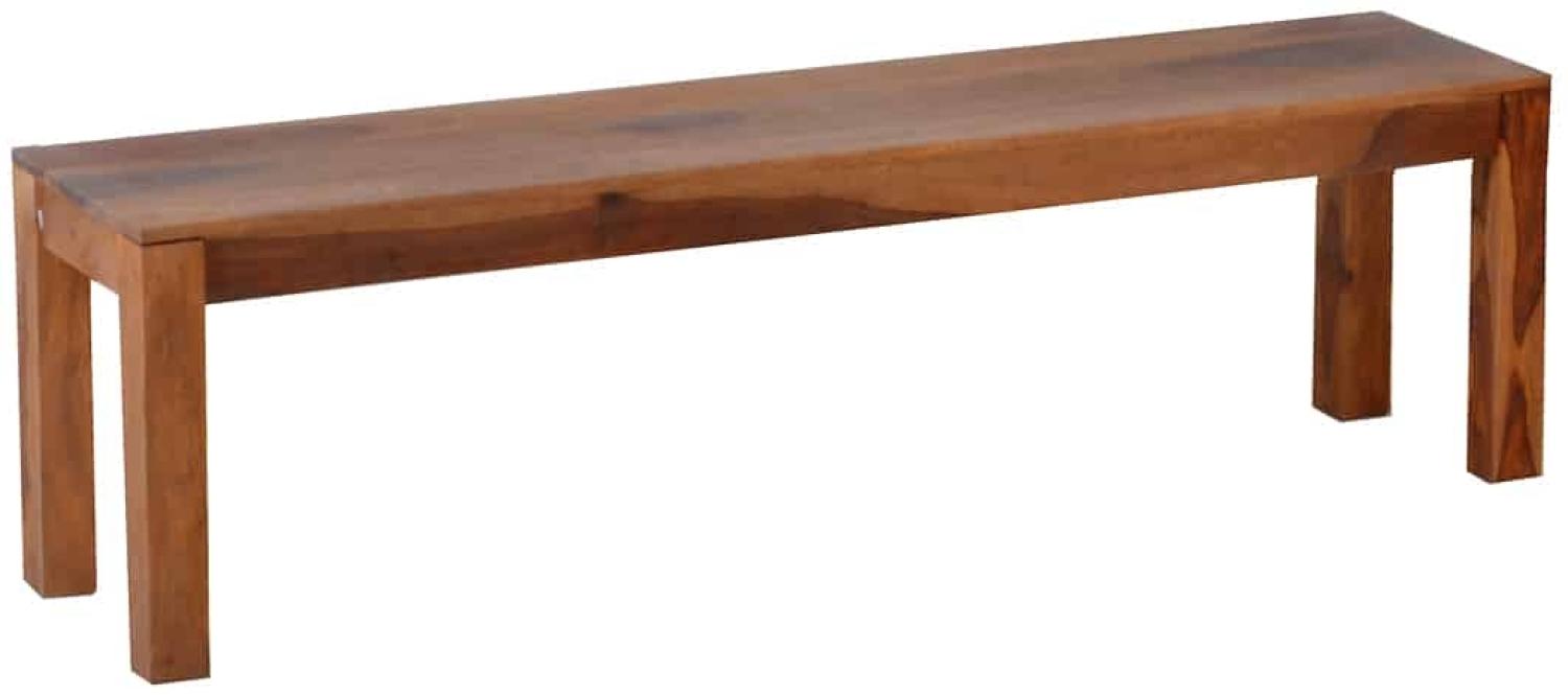 MiaMöbel Bank Lendra 140cm Massivholz Teak Modern Indien Indisch Bild 1