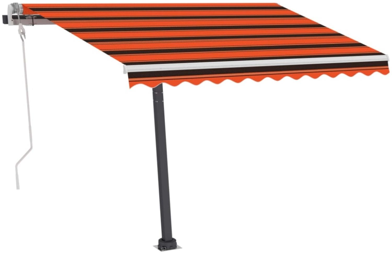 vidaXL Einziehbare Markise Handbetrieben LED 350x250 cm Orange Braun Bild 1