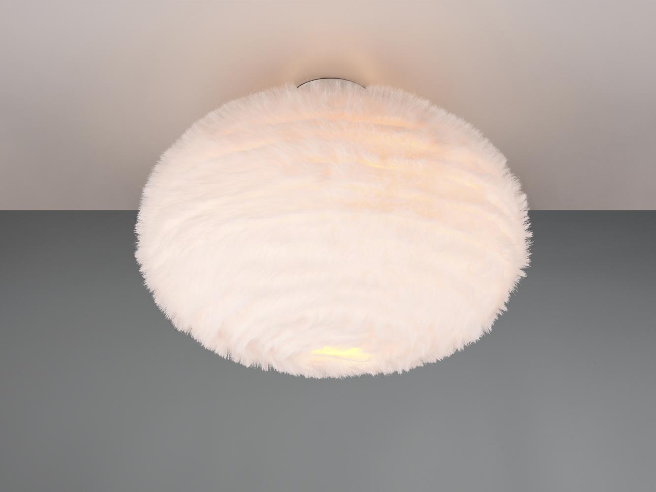 LED Deckenleuchte mit Kugel Lampenschirm aus Plüsch, Ø 50cm Bild 1