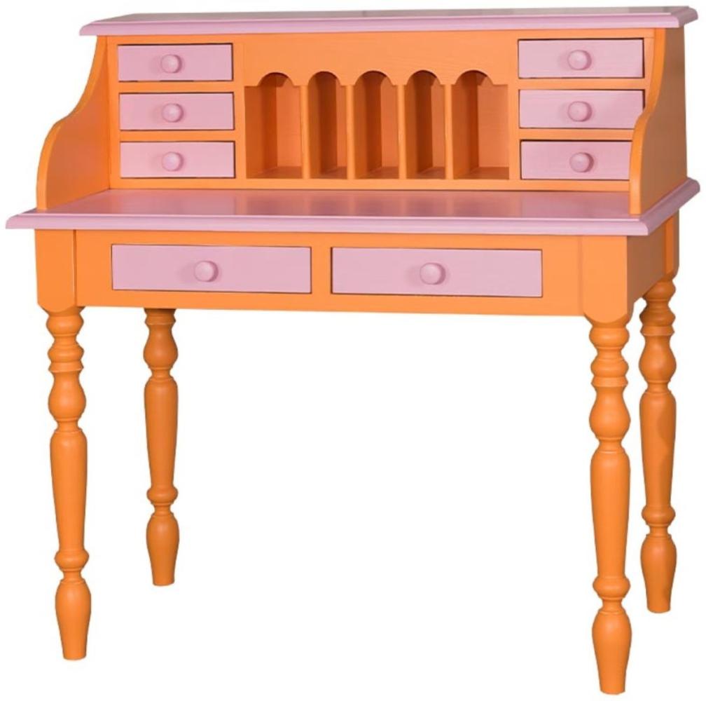 Casa Padrino Landhausstil Schreibtisch Orange / Rosa 109 x 60 x H. 110 cm - Möbel im Landhausstil Bild 1