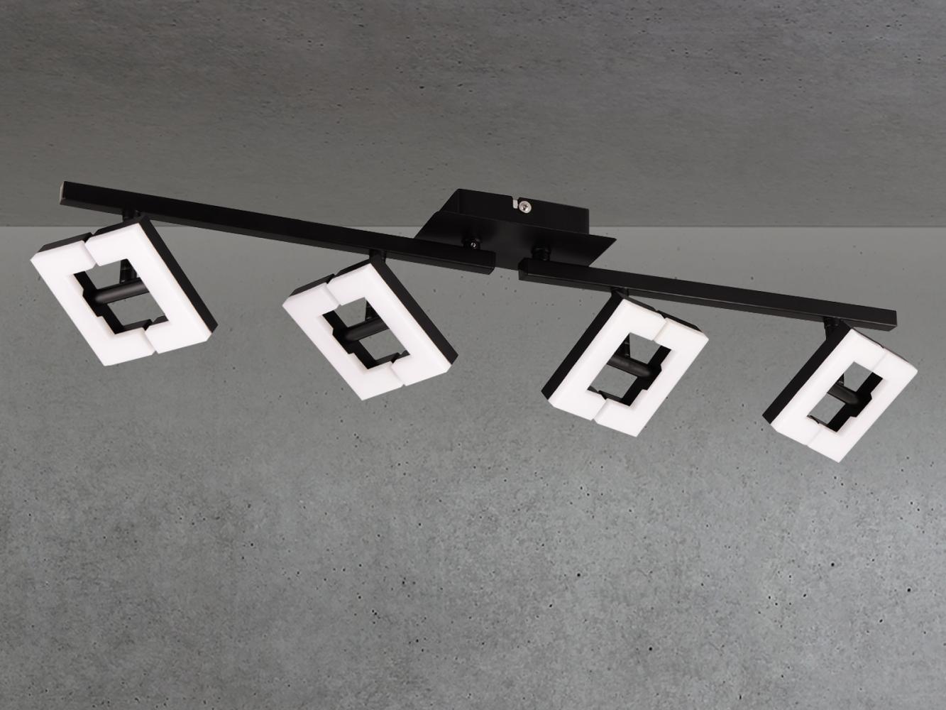 LED Deckenstrahler in Schwarz / Weiß, Spots geteilt, Breite 69cm Bild 1