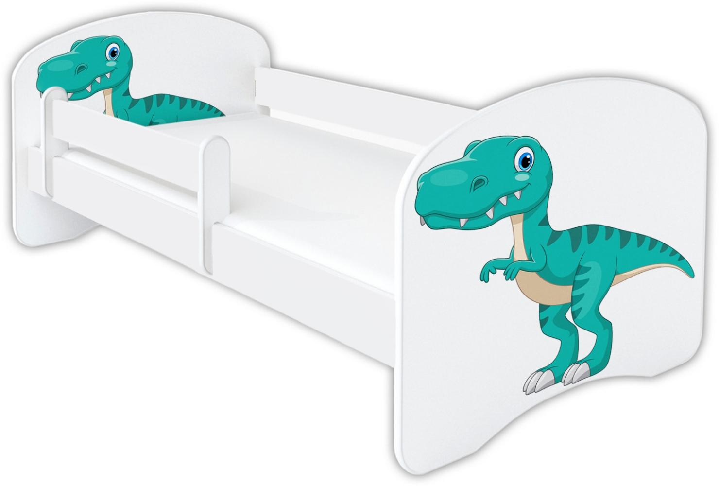 Clamaro 'Schlummerland Dinosaurier' Kinderbett 80x180 cm, Design 10, inkl. Lattenrost, Matratze und Rausfallschutz (ohne Schublade) Bild 1