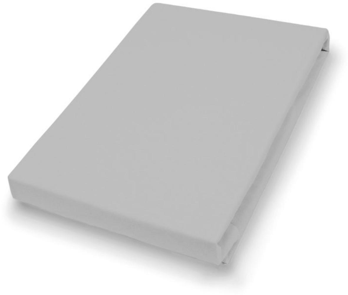 Hahn Haustextilien Jersey-Spannlaken Basic Größe 140-160x200 cm Farbe granit Bild 1