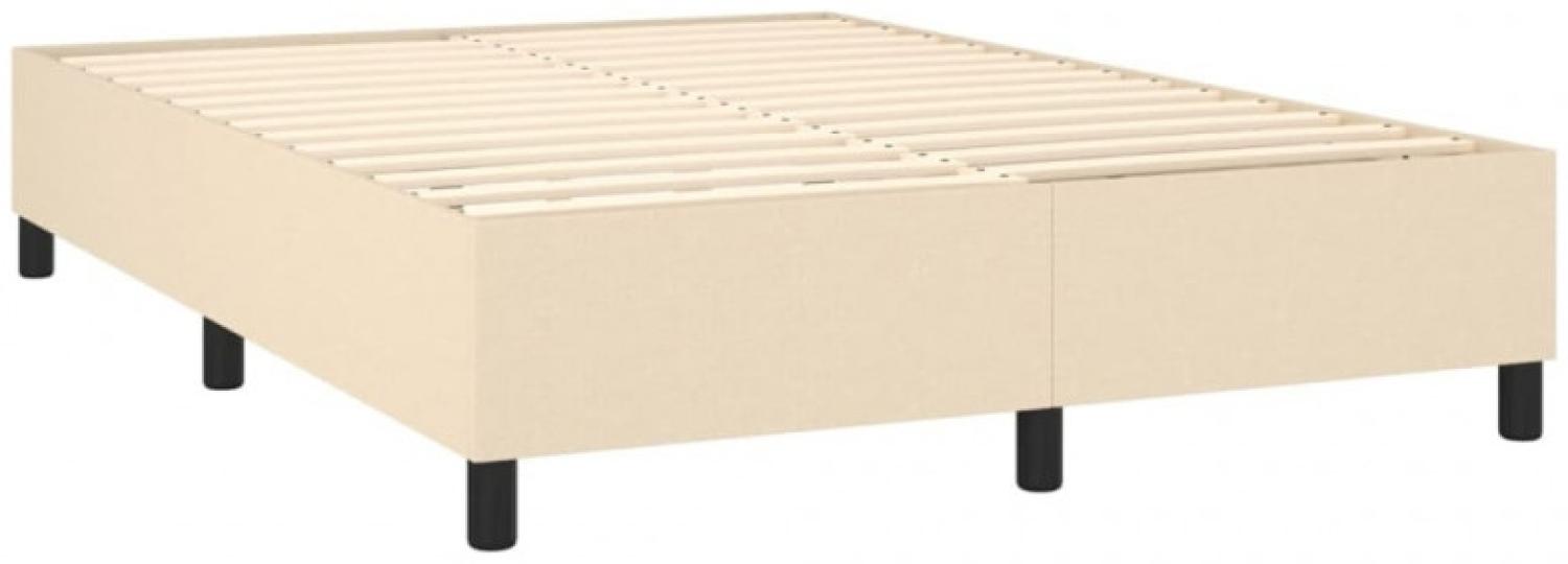 vidaXL Boxspringbett mit Matratze Creme 140x190 cm Stoff, Härtegrad: H2 [3136434] Bild 1