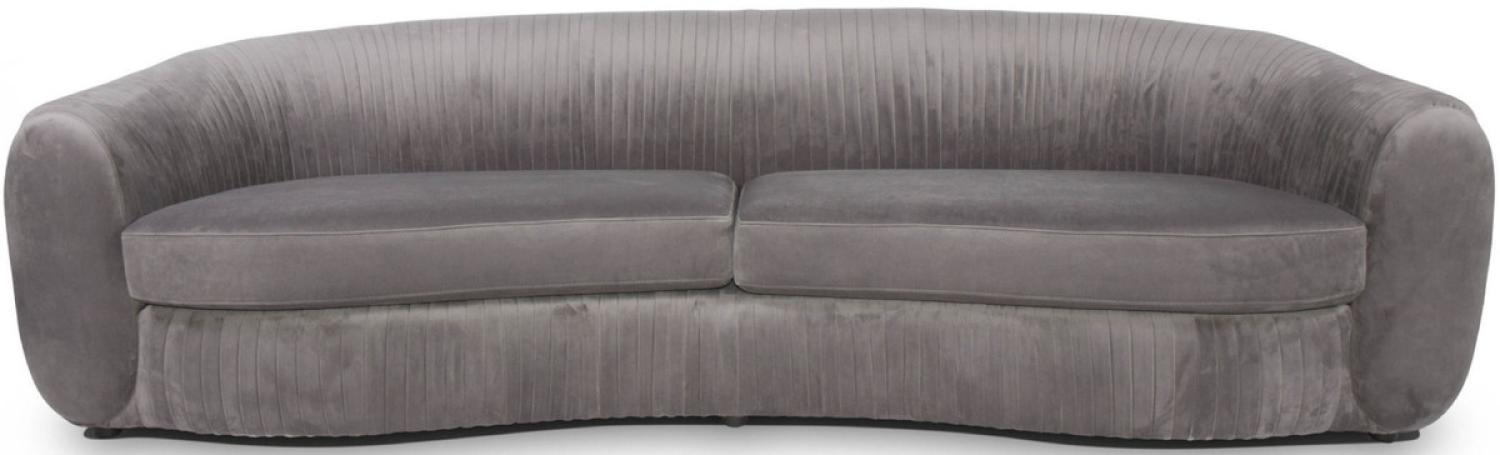 Casa Padrino Luxus Samt Couch Grau 250 x 101 x H. 74 cm - Elegantes Wohnzimmer Sofa - Luxus Möbel Bild 1