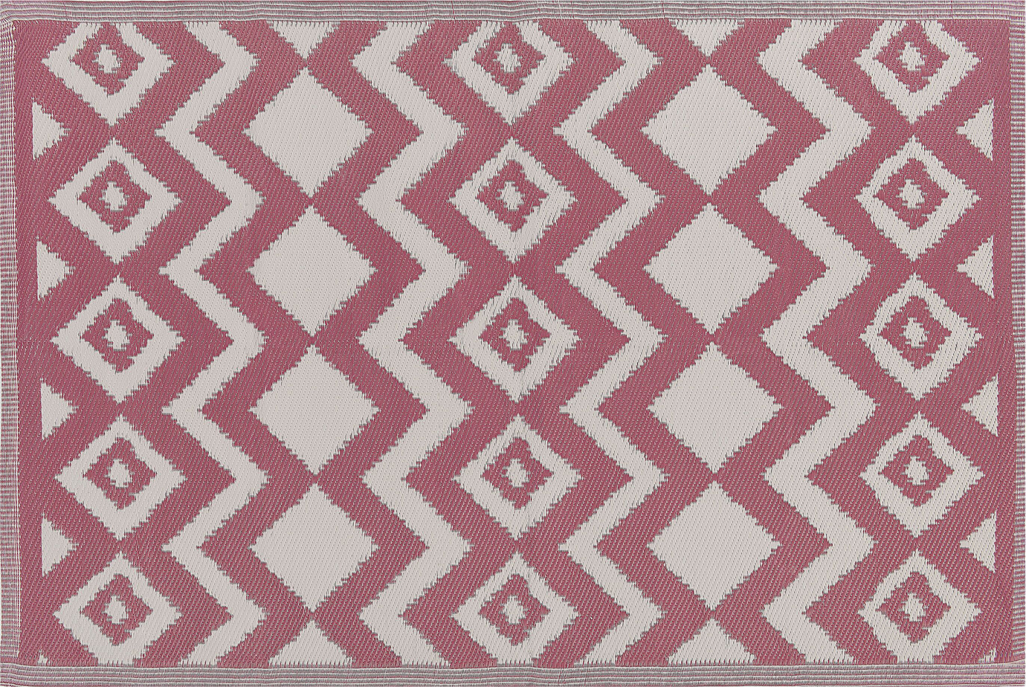 Outdoor Teppich rosa 120 x 180 cm ZickZack-Muster Kurzflor DEWAS Bild 1