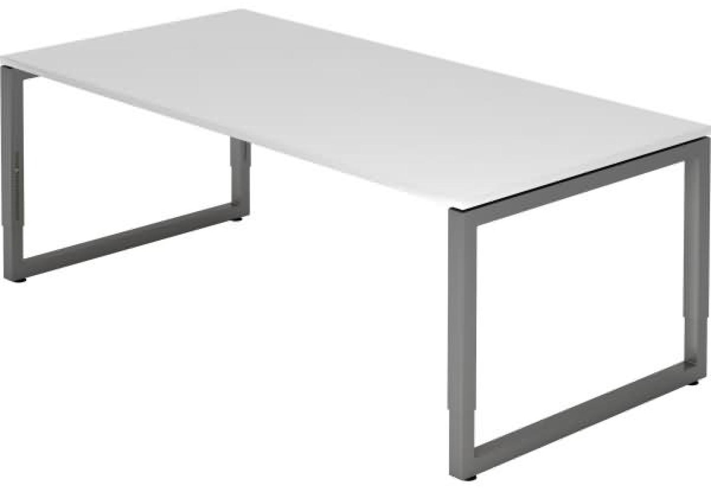 'RS2E' Schreibtisch O-Fuß eckig 200x100cm Weiß / Graphit Bild 1