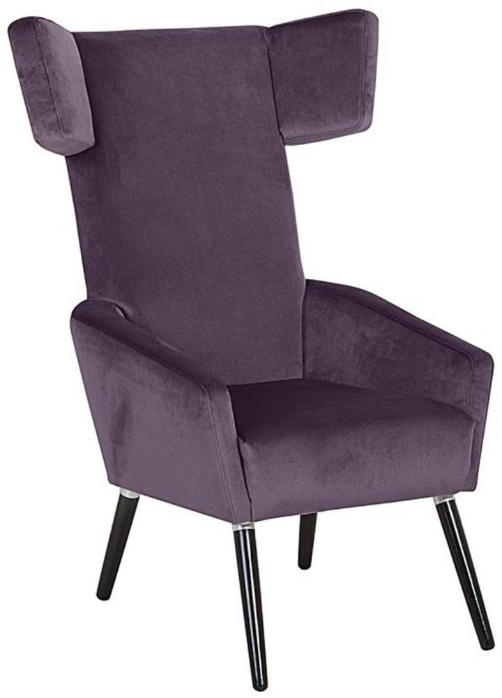 Hochlehnsessel ELINA-23 Samtvelours Farbe purple Sitzhärte fest B: 78cm T: 83cm H: 113cm Bild 1