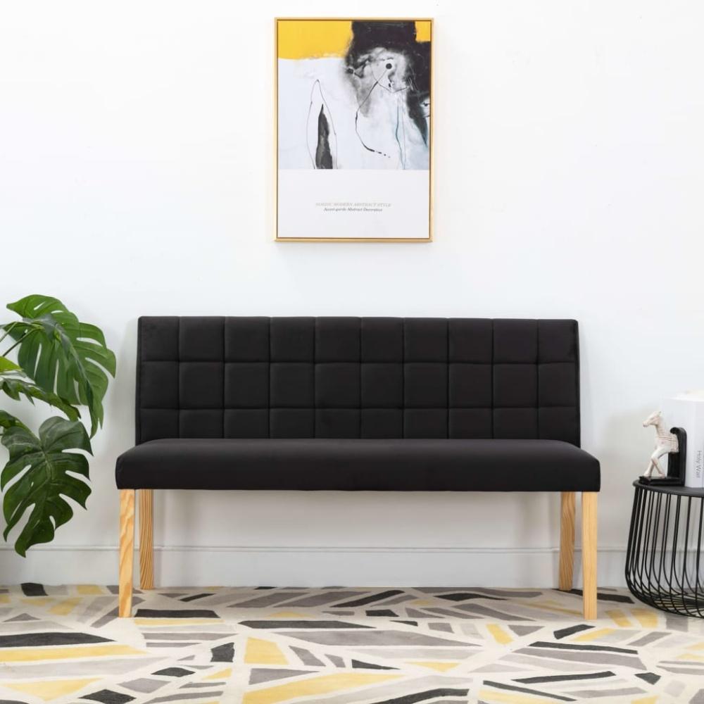 vidaXL Bank 140 cm Schwarz Samt Bild 1