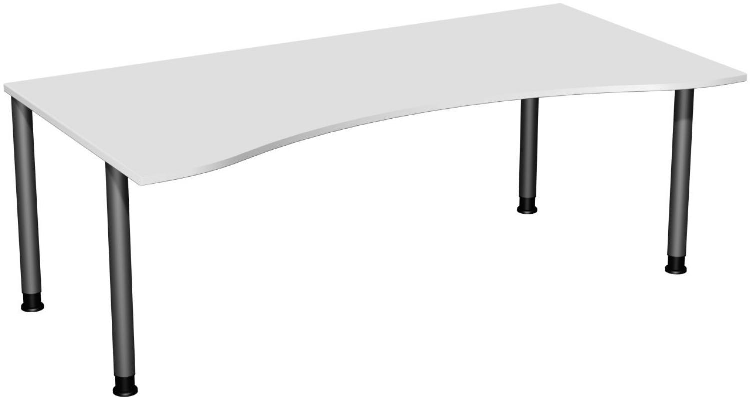 Schreibtisch '4 Fuß Flex' höhenverstellbar, 200x100cm, Lichtgrau / Anthrazit Bild 1