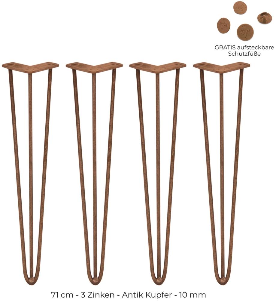 4 x Hairpin Legs Tischbeine 71cm 3 Streben Bild 1