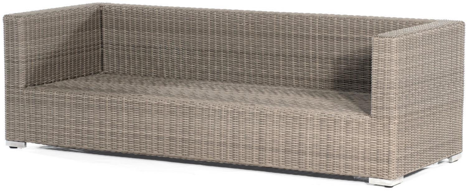 Sonnenpartner 3-Sitzer Lounge-Sofa Residence Aluminium mit Polyrattan stone-grey inklusive Kissen Lo Bild 1