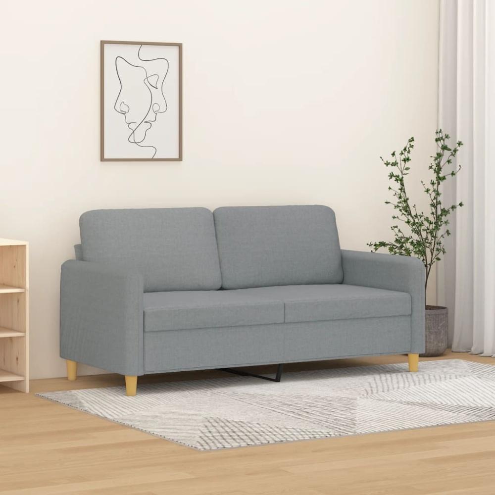 vidaXL 2-Sitzer-Sofa Hellgrau 140 cm Stoff Bild 1