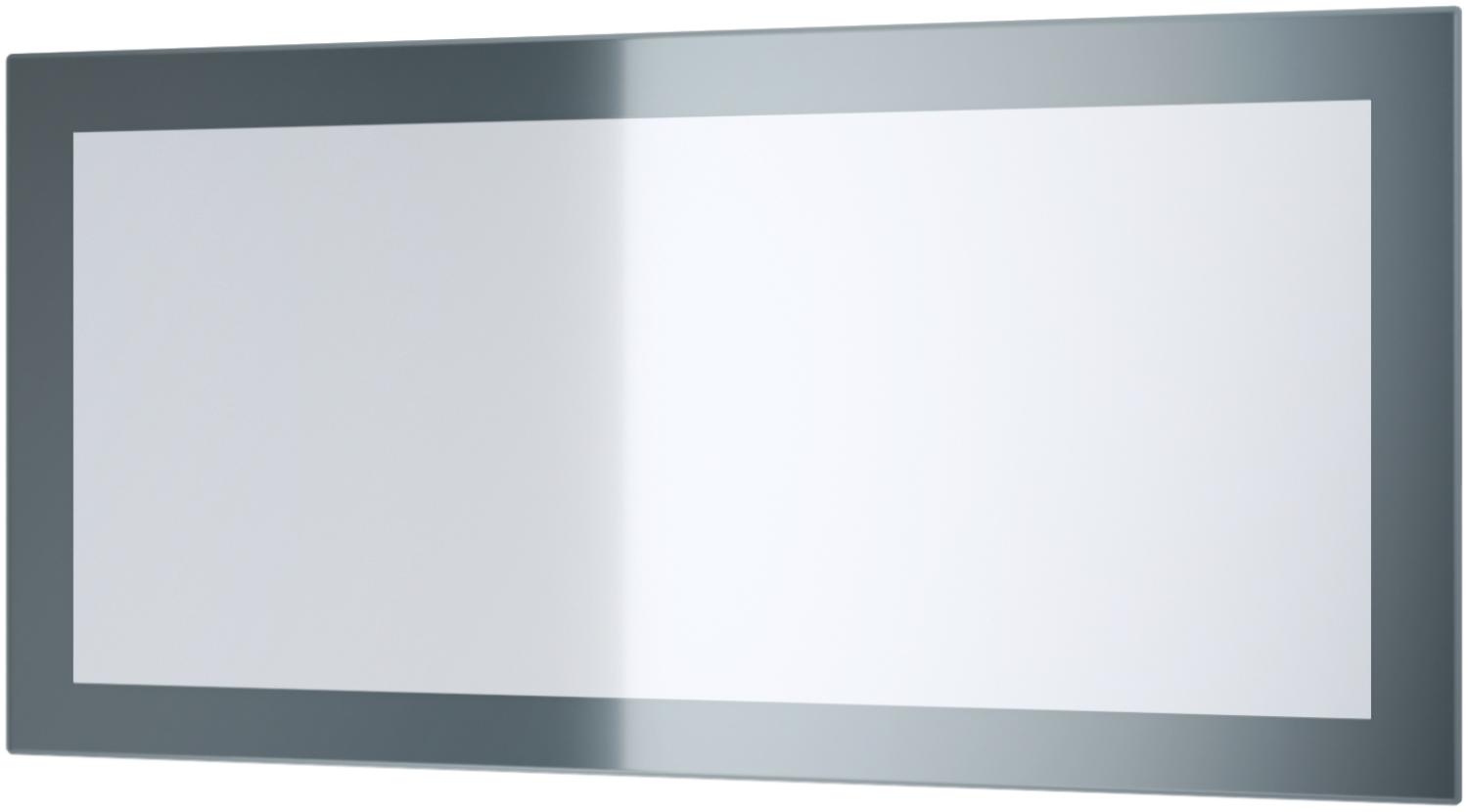 Vladon Spiegel Lima, Wandspiegel mit Rahmen im modernen Stil, Grau Hochglanz (89 x 45 cm) Bild 1